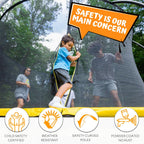 JUMPZYLLA Trampoline 8FT 10FT 12FT 14FT 15FT 16FT Trampoline with Enclosure - Recreational Trampolines with Ladder and AntiRust Coating, ASTM Approval Outdoor Trampoline for Kids