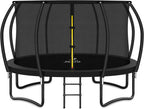 Trampoline 8FT 10FT 12FT 14FT 16FT, Recreational Trampolines with Enclosure Net and Ladder, Outdoor Anti-Rust Trampolines for Kids and Adults, ASTM Approved