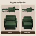 Sofa Bed Chair 3 in 1 Convertible Pullout Single Sleeper Chair Bed Spacious Multifunctional Sofa