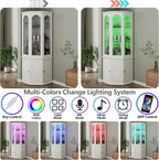 Corner wine cabinet with LED lights tall modern wine cabinet home bar wine storage cabinet