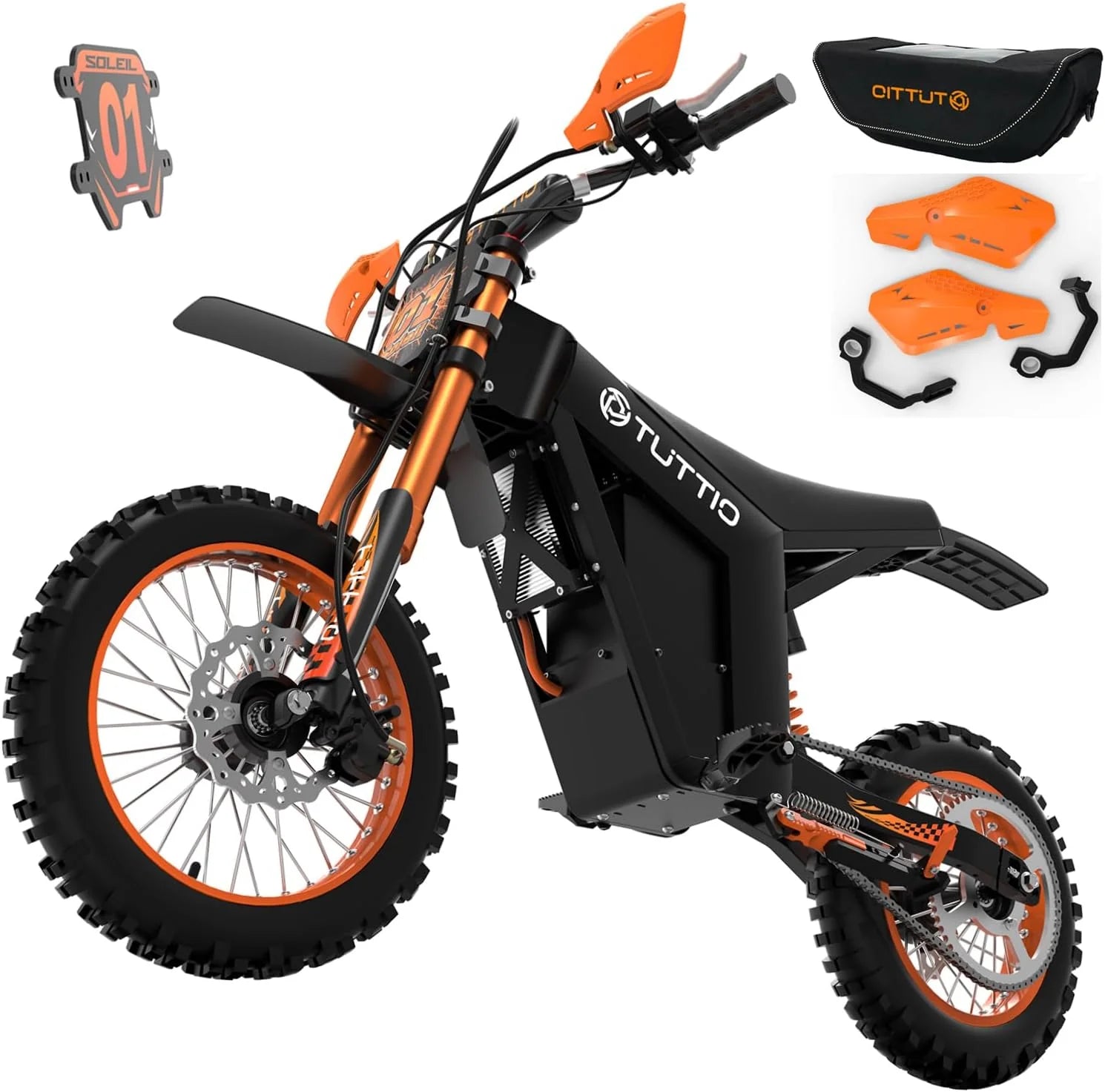 Tuttio Soleil01 Electric-Dirt-Bike for Teens Adults, 14"/12" Fat Tire 2000W 37MPH Electric-Motorcycle