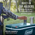 Coleman Classic Series Insulated Portable Wheeled Cooler, Leak-Resistant Outdoor Hard Cooler Keeps Ice up to 5 Days, 100-Quart