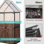 Sheds Outdoor Storage Garden Shed with Metal Frame Structure and Adjustable Shelves