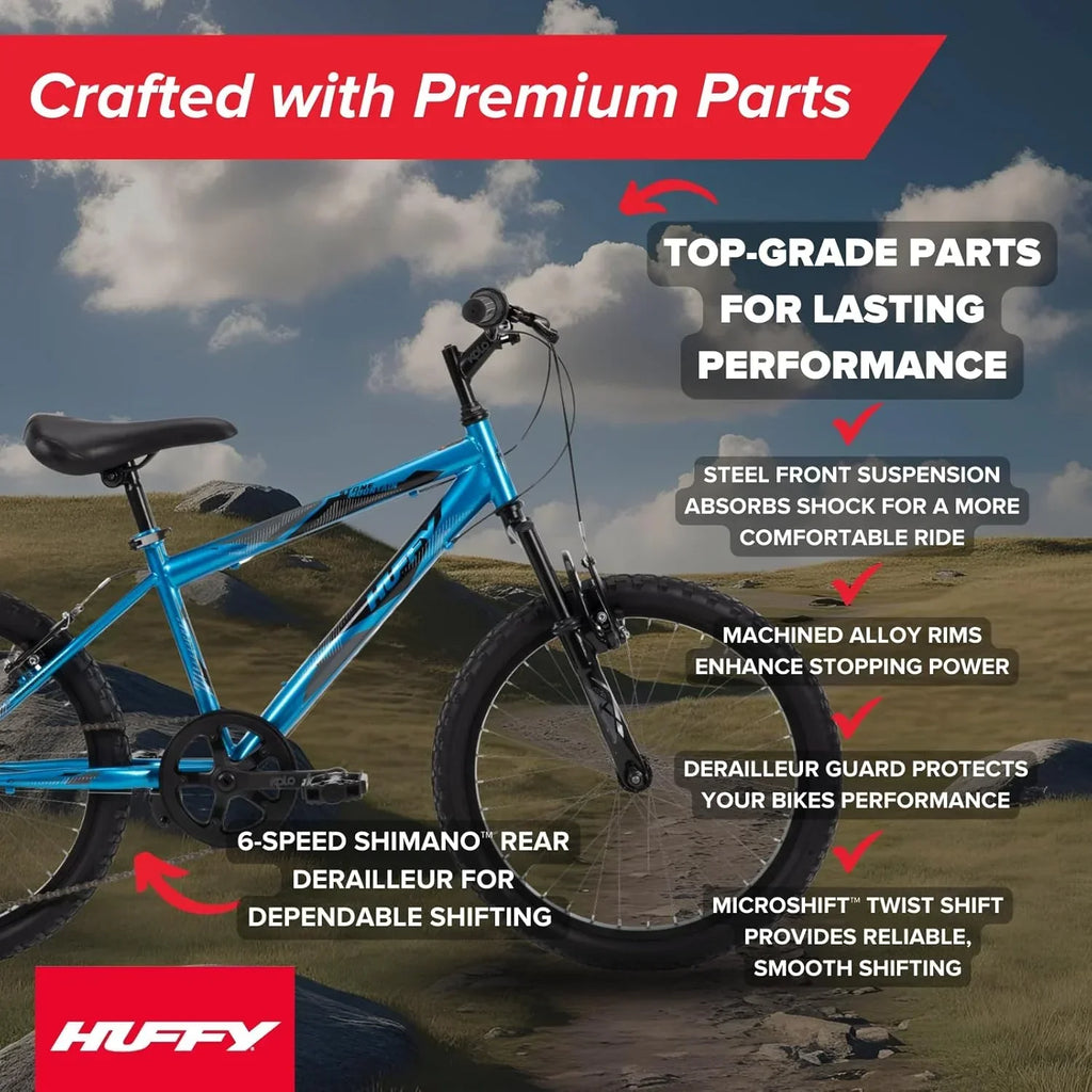 Huffy Stone Mountain Hardtail Mountain Bike for Boys/Girls/Men/Women 20"/24"/26" Sizes