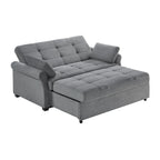 Serta Sabrina 73" Queen Rolled Arm Tufted Back Convertible Sleeper Sofa with Cushions (Dark Gray)