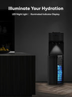 Self Cleaning Bottom Loading Water Cooler Water Dispenser  ?Black Stainless Steel - 3 Temperature Settings - Hot, Room & Cold Water