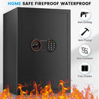 3.8 Cub Large safe is fireproof and waterproof, burglar proof and fireproof safe, with numeric keypad, spare key and 2 removable shelves
