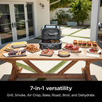 Premium XL Outdoor Grill & Smoker, Bluetooth, App Enabled, 7-in-1 Master Grill, BBQ Smoker, Outdoor Air Fryer, Woodfire Technology, 2 Built-In Thermometers, Black
