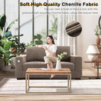 Hanherry 89" Sofa for Living Room, Modern Comfy Sofa with Medium Firm Seat Cushion, Removable Cover,Wide Armrest,USB/Type-C Port,Chenille Fabric Couches for Small Space,Apartment