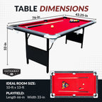 Hathaway Fairmont 6 Ft Portable Pool Table, Adults Folding Billiards Tables for Game Room with Easy Foldable Storage, Includes Full Set of Billiard Balls, Cues, Chalk & Brush