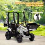 12V JCB Ride On Excavator, Ride on Toys for Kids 4-8, Electric Car for Kids with Tractor, Bulldozer, Digging Arm, Backhoe Toy Car with Slow Start/Stop, Adjustable Speeds