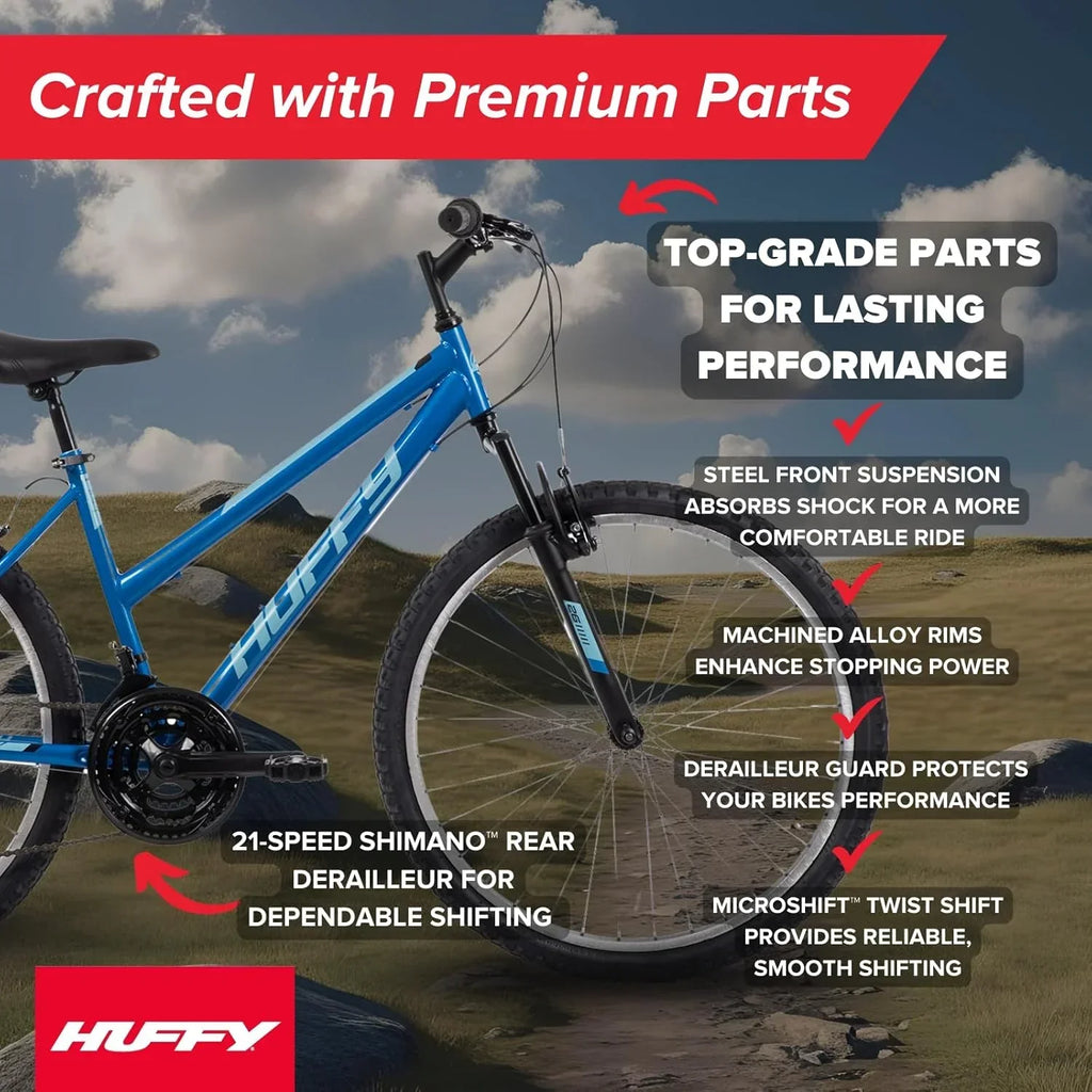 Huffy Stone Mountain Hardtail Mountain Bike for Boys/Girls/Men/Women 20"/24"/26" Sizes