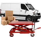 660LBS Hydraulic Lift Table Cart ?C 31" Lift Height, Double Scissor Design with 4 Wheels & Non-Slip Pad for Material Handling
