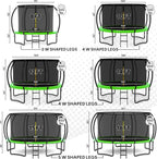 JUMPZYLLA Trampoline 8FT 10FT 12FT 14FT 15FT 16FT Trampoline with Enclosure - Recreational Trampolines with Ladder and AntiRust Coating, ASTM Approval Outdoor Trampoline for Kids