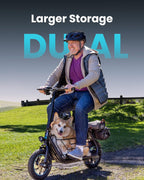 Gyroor Adult Electric Scooter with Large Center Basket 20 Mile Range Foldable and Seat