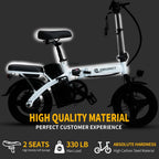 Ebikes for Adults, 400W Motor 22MPH Max Speed, 14?? Tire, 48V 15AH Removable Battery for Electric Bike, Multi-Shock Absorption, City Commuter, Foldable Adult Electric Bicycles