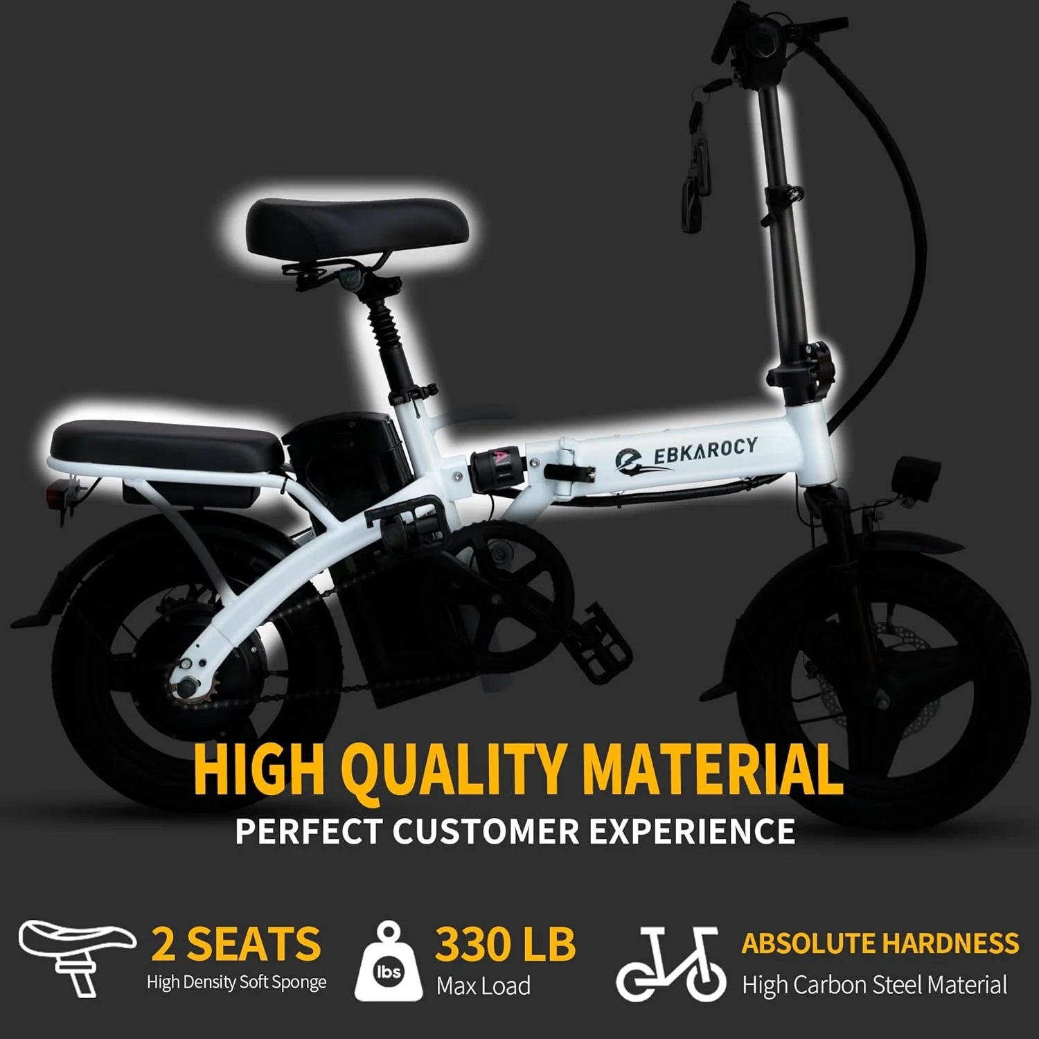 Ebikes for Adults, 400W Motor 22MPH Max Speed, 14?? Tire, 48V 15AH Removable Battery for Electric Bike, Multi-Shock Absorption, City Commuter, Foldable Adult Electric Bicycles