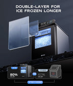 ecozy Nugget Ice Maker Countertop, Smart Pebble Ice Machine with APP Control, 44 lbs/24H Soft Pellet Chewable Ice with Self-Cleaning, Stainless Steel
