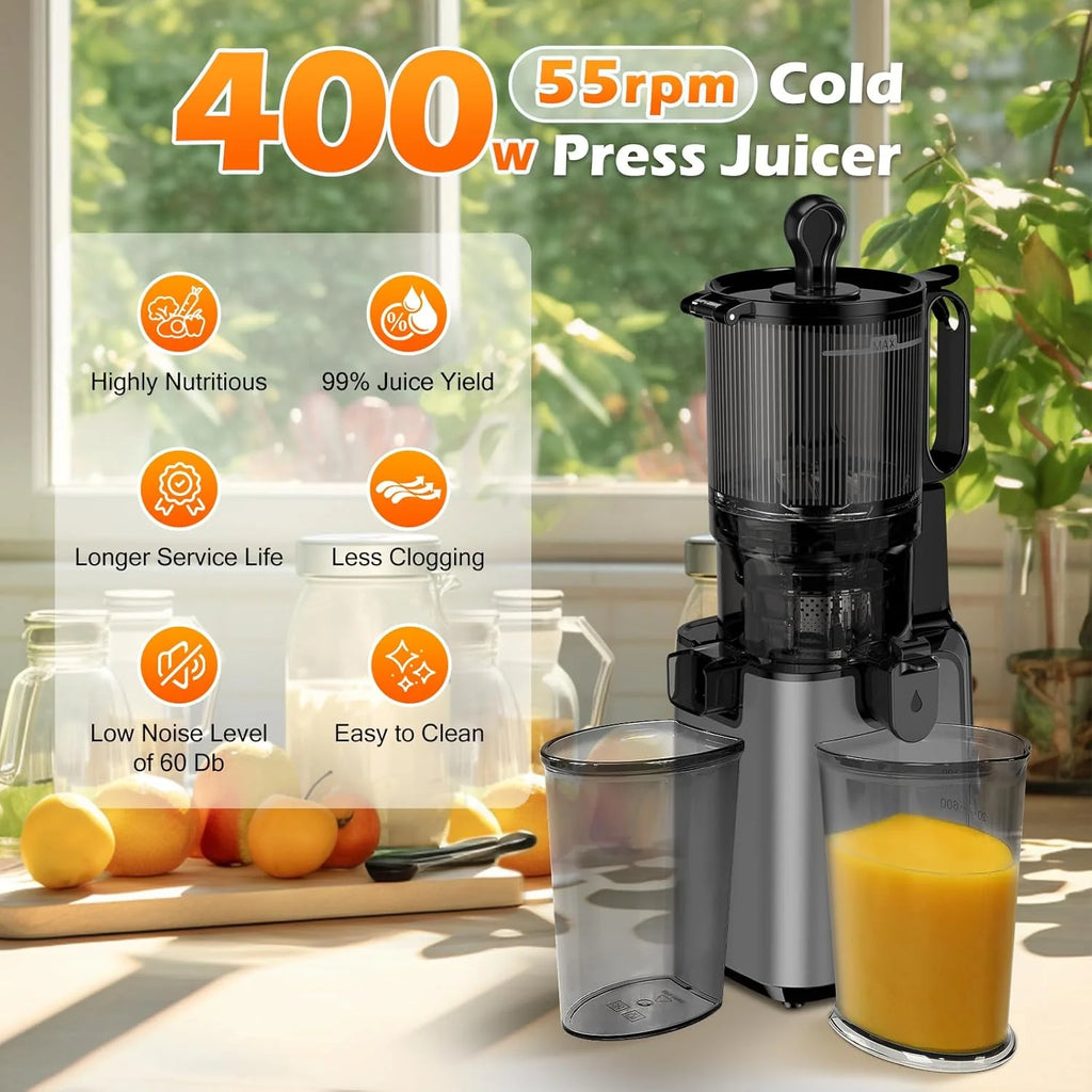 Juicer Machines with 5.8" Large Feed Chute Cold Press Juicer Slow Masticating juicer