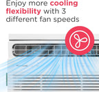 Frigidaire 5,000 BTU Window Air Conditioner with Remote Control, Cools Up to 150 Sq. Ft., Quiet Operation, Eco Mode, 3 Fan Speeds, Auto Restart, White