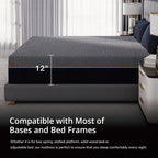 EGOHOME 14 Inch King Size Memory Foam Mattress for Back Pain, Cooling Gel Mattress Bed in a Box, Made in USA, CertiPUR-US Certified, Therapeutic Medium Mattress, 76x80x14 Black