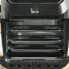 GVJMTKP 12 QT Air Fry Oven 8 In 1 Countertop Oven Combo with Air Fry Roast Broil Bake and Dehydrate 1700W with Accessories and LED Display Black