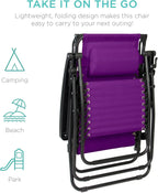 Best Choice Products Folding Zero Gravity Recliner Patio Lounge Chair Adjustable Canopy Shade