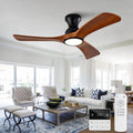 OMYU 42" Ceiling Fan with Light & Remote, Solid Wood, Quiet Reversible Blades, Indoor/Outdoor