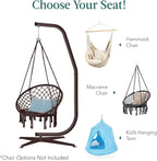 Best Choice Products Metal Hanging Hammock C-Stand for Chair/Weather-Resistant Finish, Offset Base - Stand Only - Black