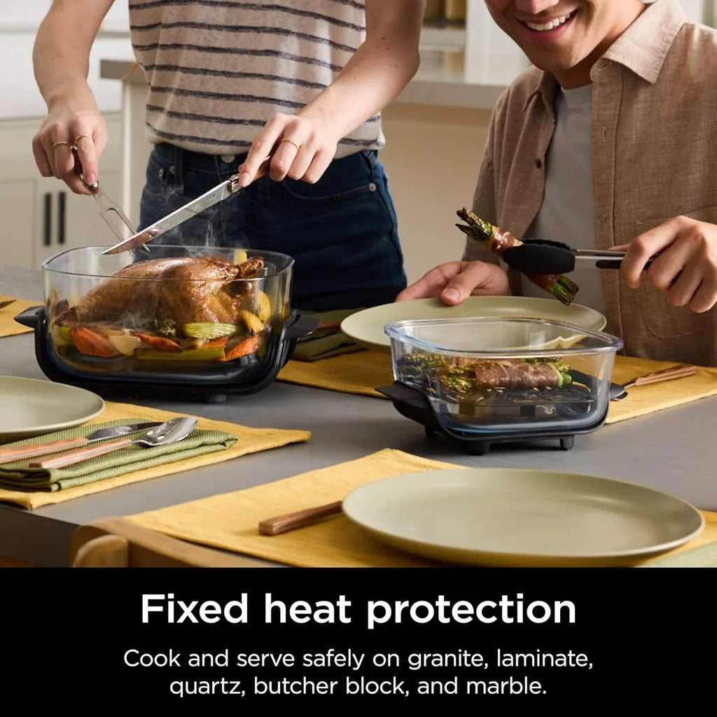 Ninja Crispi 4 in 1 Portable Glass Air Fryer Cooking System 4QT 6 Cup TempWare Glass Containers