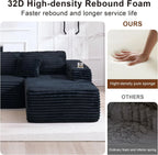 Cloud Sectional Couch with L-Shape Chaise, Modern Modular Sofa with Deep Seat, Built-in Cup Holder & Storage Pocket for Living Room Bedroom, No Assembly Required (Dark Gray, Left Sitting Chaise)