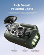 Outdoor Speaker 80W Subwoofer BassUp 2.0 24H Playtime IPX7 Waterproof Floatable RGB Lights