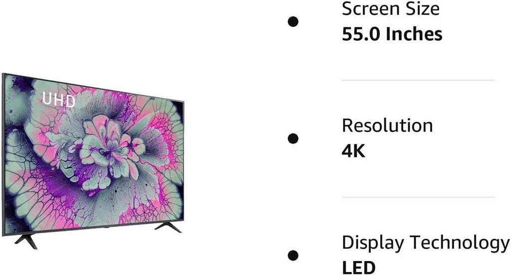 LG 55-Inch Class 4K Ultra HD 2160p Smart LED TV HDR10 webOS ��5 Gen5 AI Processor Game Optimizer Compatible with Alexa & Google Assistant 55UQ7070ZUE (Renewed)