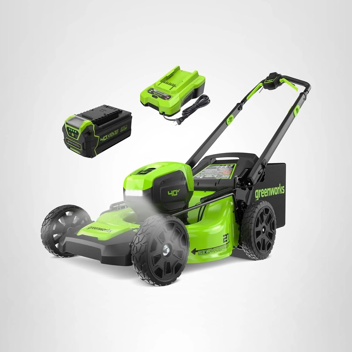 Greenworks 40V 16" Cordless Lawn Mower Ultra-Light Push Mower 4.0Ah Battery Charger