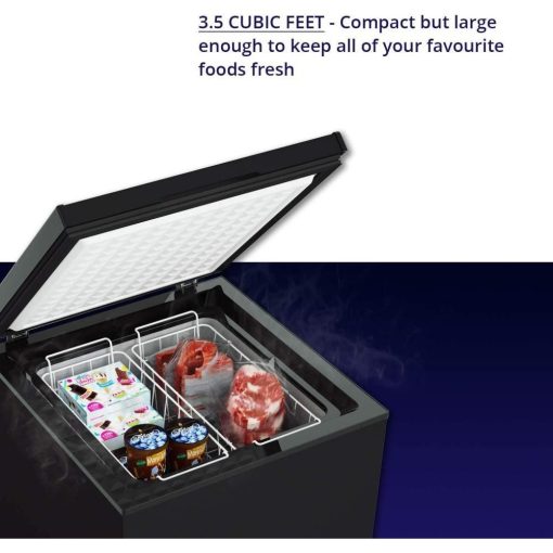 Northair Chest Freezer �C 3.5 Cu Ft with 2 Removable Baskets �C Reach In Freezer Chest �C Quiet Compact Freezer �C 7 Temperature Settings �C Black