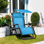 Best Choice Products Folding Zero Gravity Recliner Patio Lounge Chair Adjustable Canopy Shade