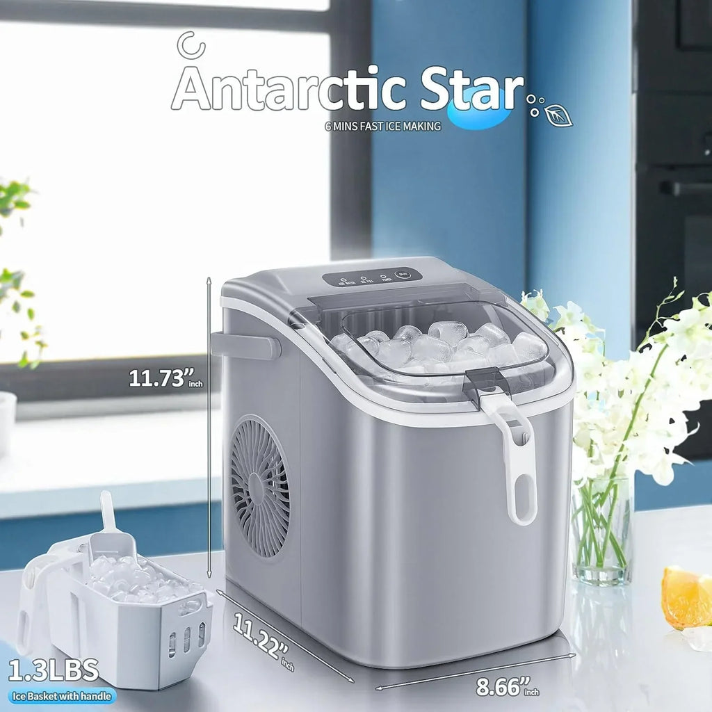 Nugget Ice Makers Countertop Pebble Ice Machine with Chewable Pellet Ice Self-Cleaning