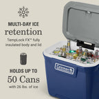 Coleman Insulated Portable Rolling Cooler with Wheels, Leak-Proof Outdoor Hard Cooler, Keeps Ice for Up to 5 Days, 100 Quart
