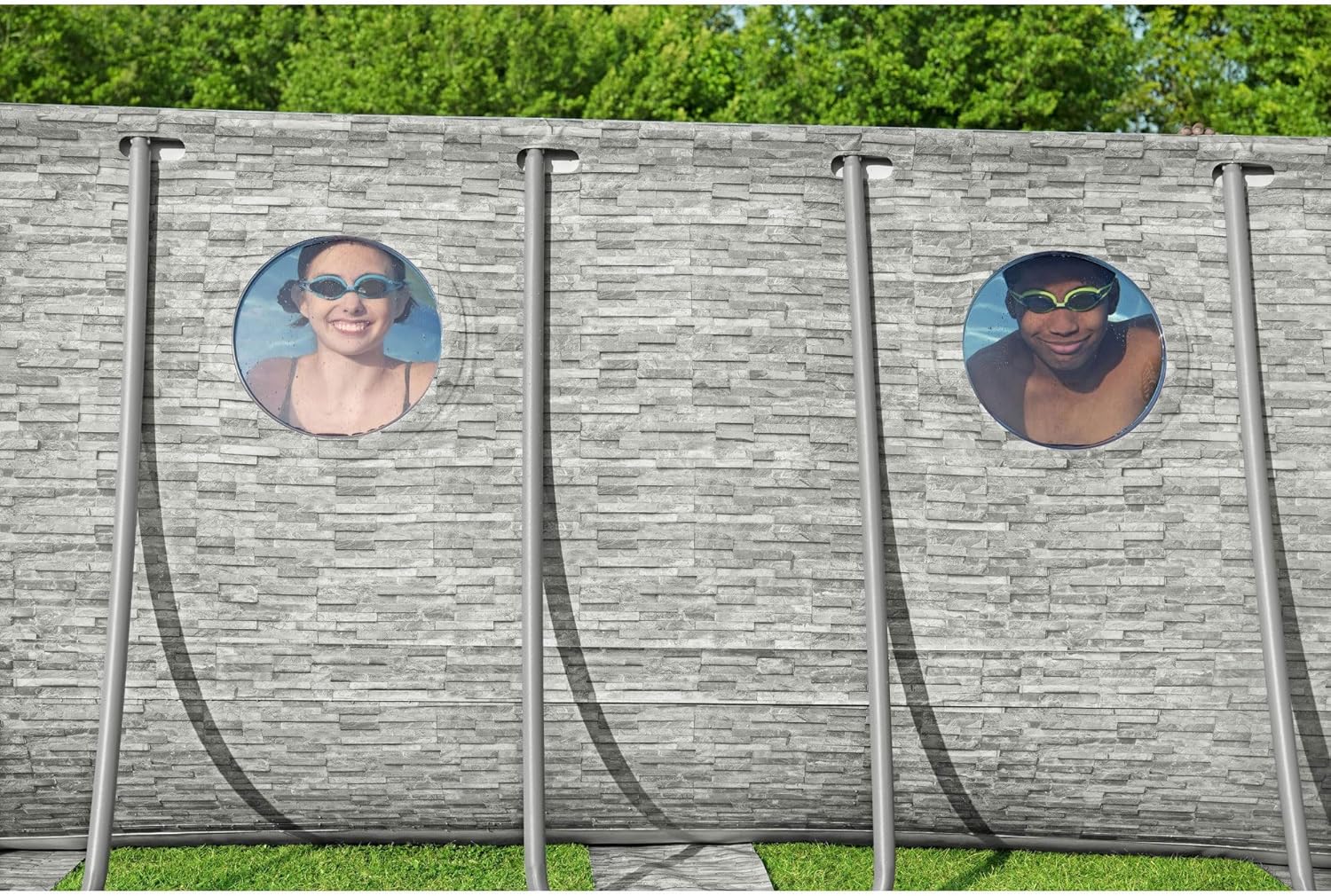 Power Steel Swim Vista Series II 14' x 8' 2" x 39.5" Above Ground Outdoor Swimming Pool Set
