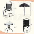 Vongrasig 6 Piece Folding Patio Dining Set Small Metal Outdoor Garden Patio Table and Chair Set