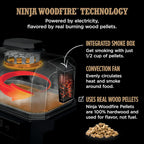 Premium XL Outdoor Grill & Smoker, Bluetooth, App Enabled, 7-in-1 Master Grill, BBQ Smoker, Outdoor Air Fryer, Woodfire Technology, 2 Built-In Thermometers, Black