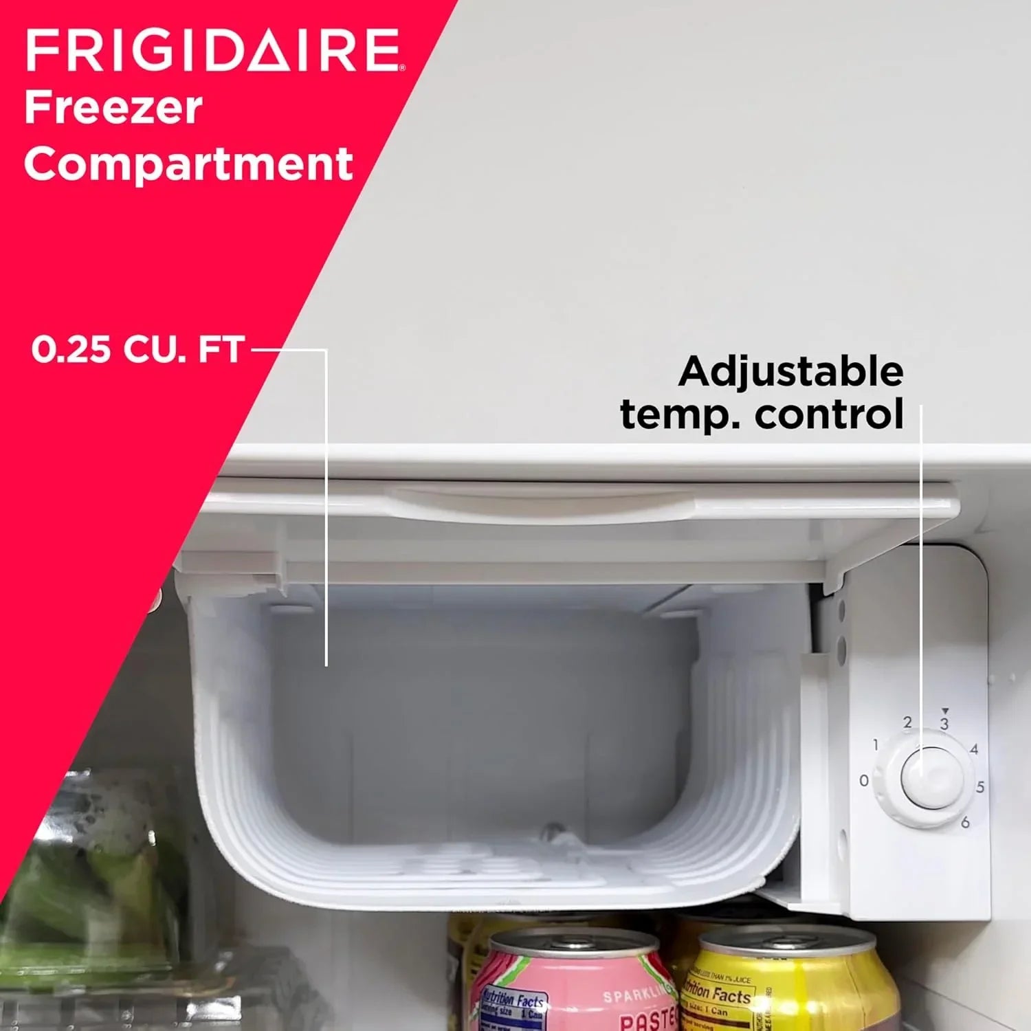 Frigidaire EFR176 Retro Compact Fridge with Chiller Mini Refrigerator Built-in Bottle Opener