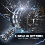 Speedrid Electric Bike 48V 500W Fat Tire Electric Bike Snow Bike 26??? 4.0, 48V 10Ah Removable Battery and Professional 7 Speed