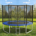 AOTOB 8FT 10FT 12FT 14 FT 15FT Trampoline with Safety Enclosure Net，Outdoor Trampoline with Basketball Hoop, Heavy Duty Jumping Mat and Spring Cover Padding for Kids and Adults, Storage Bag and Ladder