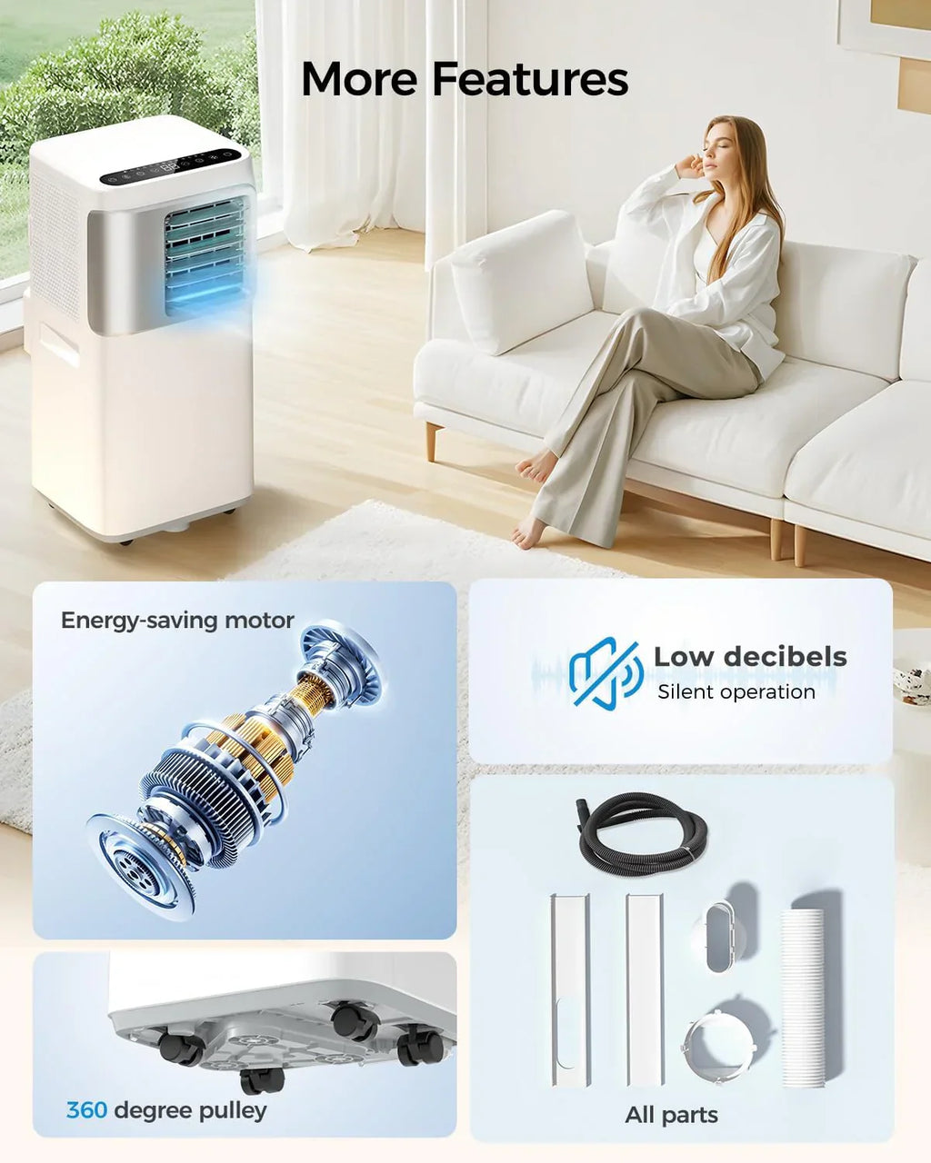 Portable-Air-Conditioners-16,000-Btu AC Unit 5 in 1 Wifi Smart Air Conditioner with APP Fan