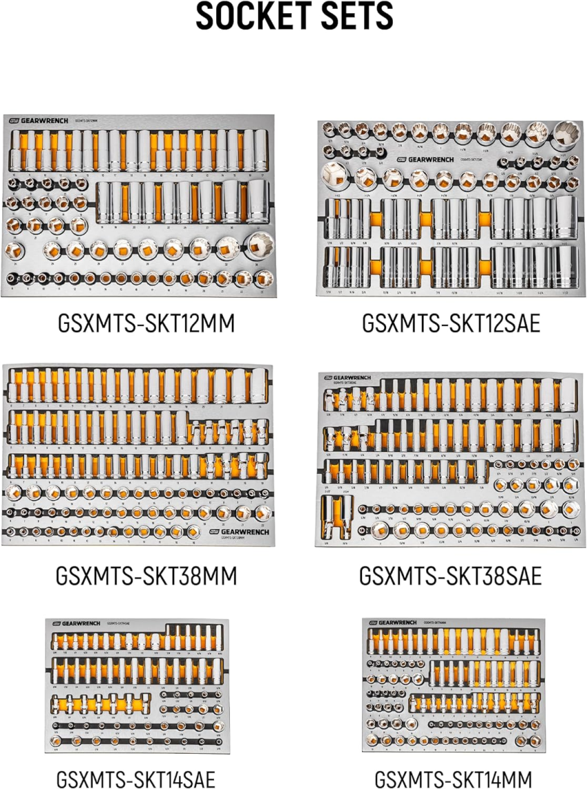 GEARWRENCH 1268 Piece Master Mechanics Tool Set in Premium Modular Foam Trays with GSX Mobile Tool Storage