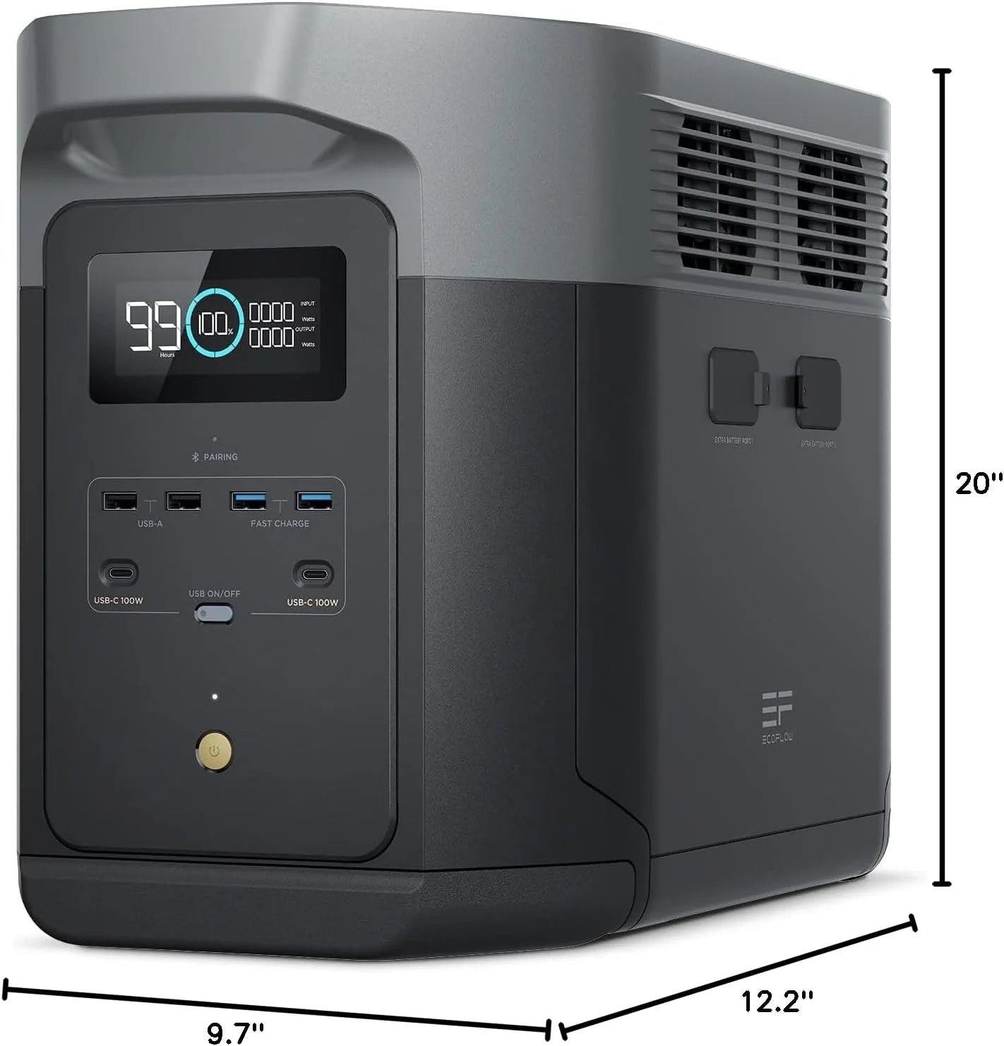Portable Power Station DELTA 2 Max, 2400W LFP Solar Generator, Full Charge in 1 Hr, 2048Wh Solar Powered Generator for Home Backup(Solar Panel Optional)