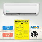 12000 BTU Mini Split Air Conditioner Heat Pump System, Wifi Enabled 20 SEER2 115V Inverter Ductless AC Cool Up to 750 Sq. Ft, Compatible with Alexa, Complete Installation Kit, White