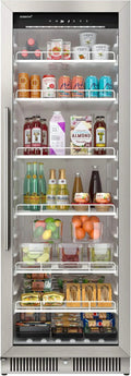 EdgeStar VBM101 22" Wide 10.1 Cu. Ft. Commercial Beverage Merchandiser ?C Stainless Steel, Temp Alarm, Reversible Door