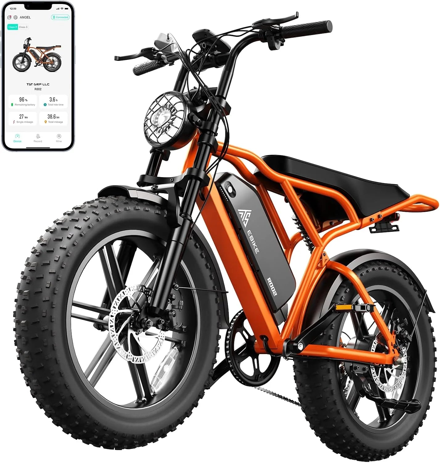TST Electric Bike for Adults 1500W Peak 20" Fat Tire All-Terrain E-Bike 60/110 Miles 28 MPH Electric Dirt Bike
